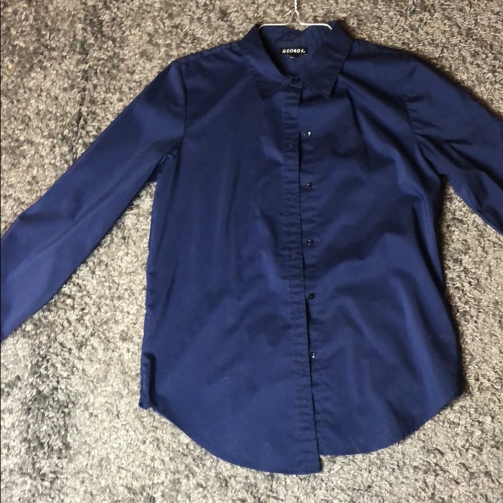 Navy long sleeve button up